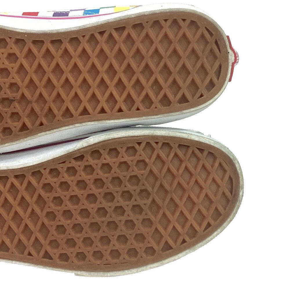 Vans OTW Rainbow Checkered - Youth/Kids Sz 6 - Pride Colorful Suede & Canvas Low - Picture 7 of 8